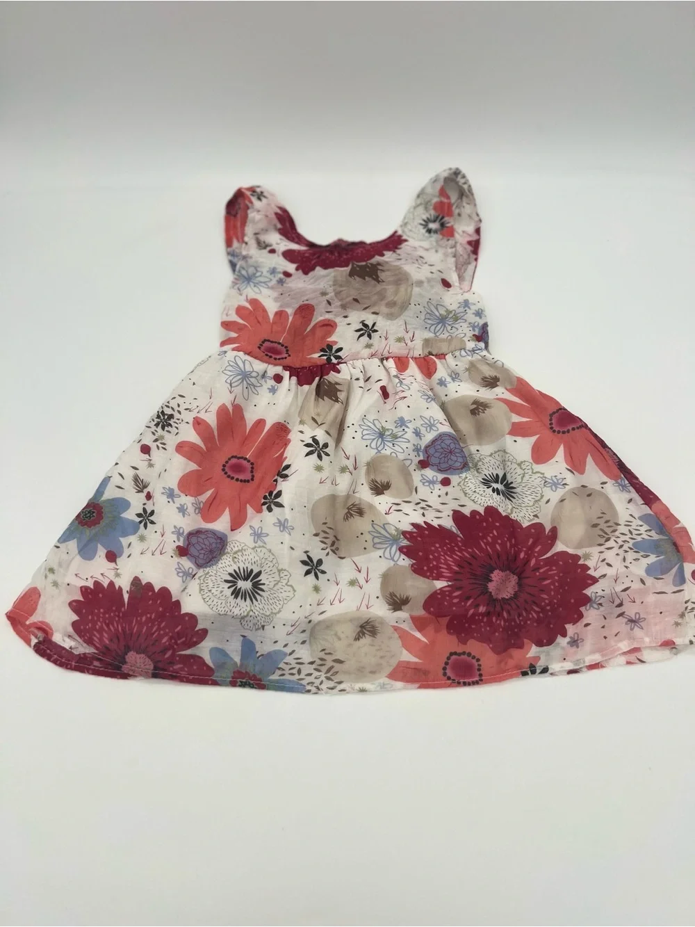 Girls Multicolor Floral Bow Dress 3T
